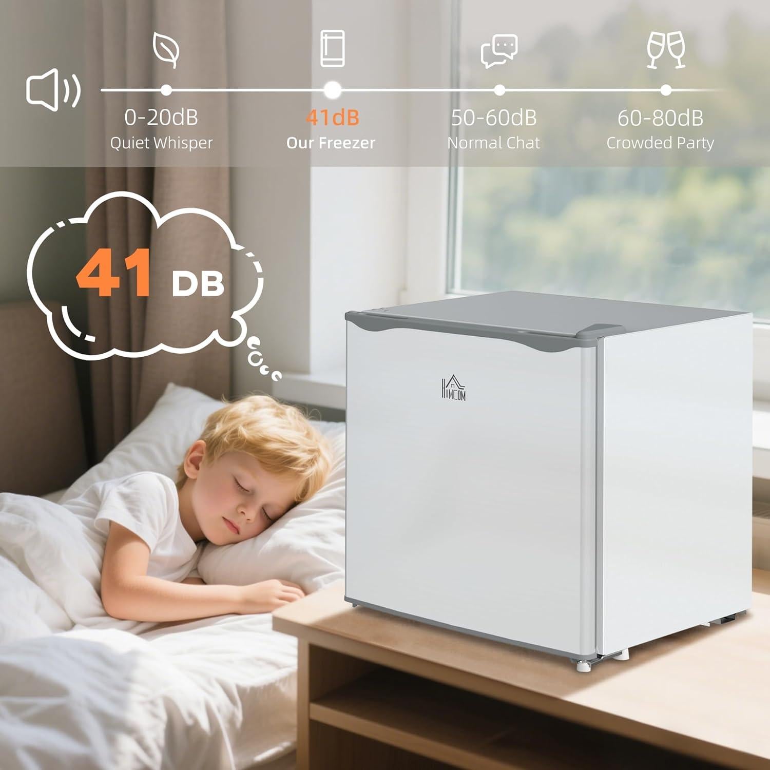 Congelador Vertical Compacto HOMCOM 1.1 Pies Cúbicos Gris