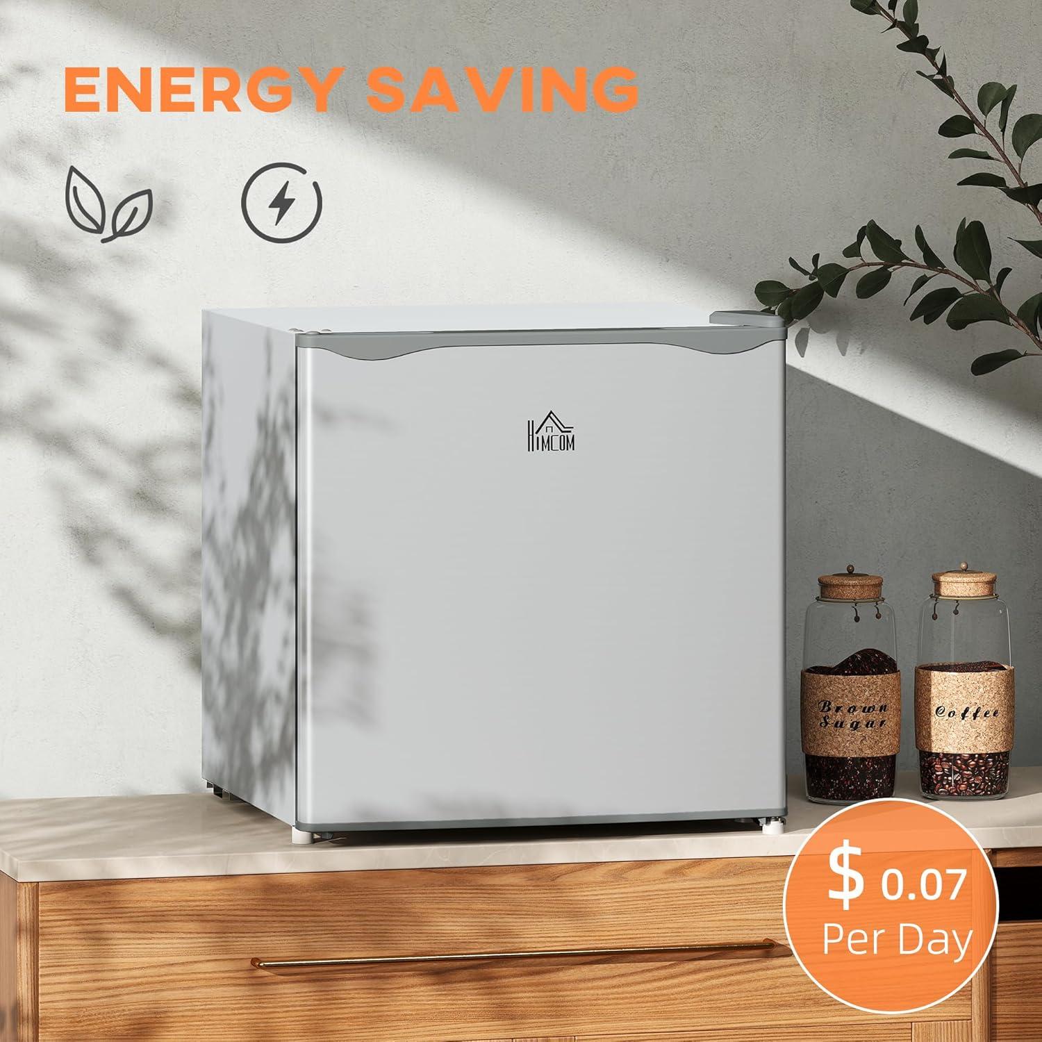 Congelador Vertical Compacto HOMCOM 1.1 Pies Cúbicos Gris