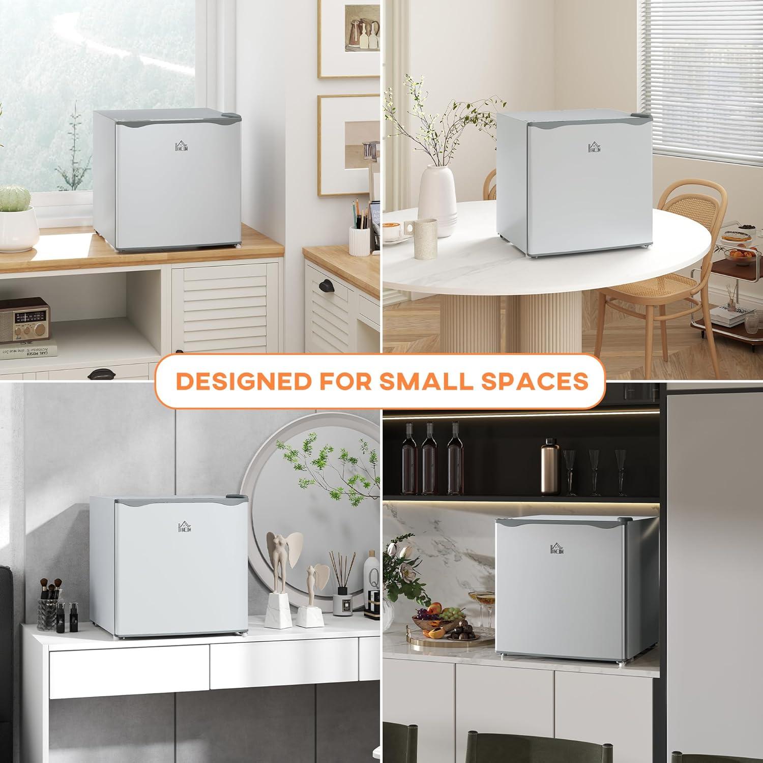 Congelador Vertical Compacto HOMCOM 1.1 Pies Cúbicos Gris