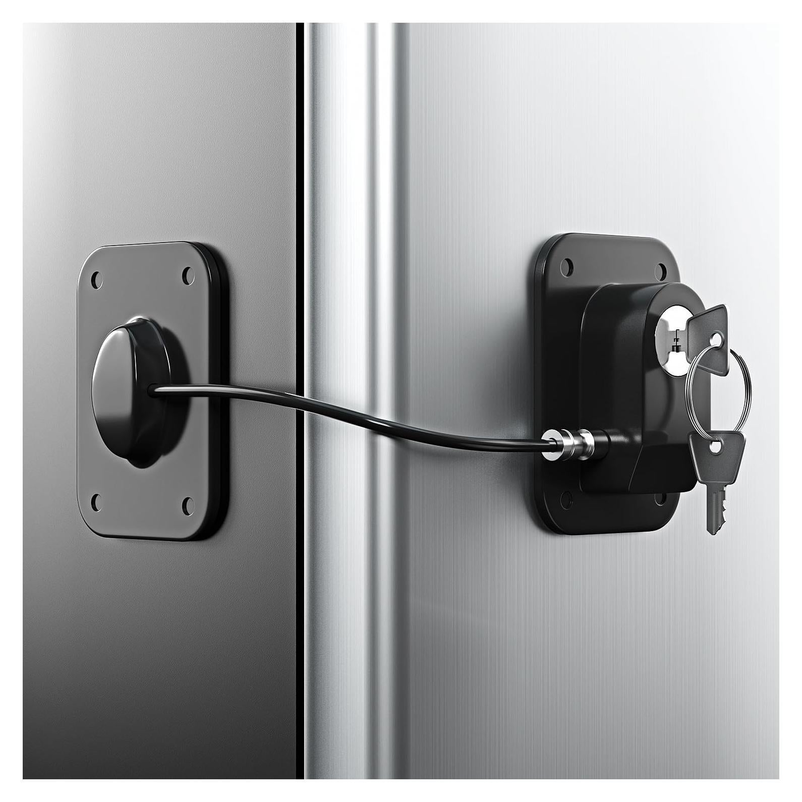 Cerradura de Refrigerador RORMGO con Llave - 2 Paquetes, Negro