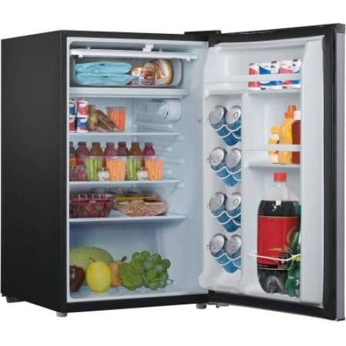 Galanz 4.3 cu ft Compact Single-Door Refrigerator, (Stainless Steel)