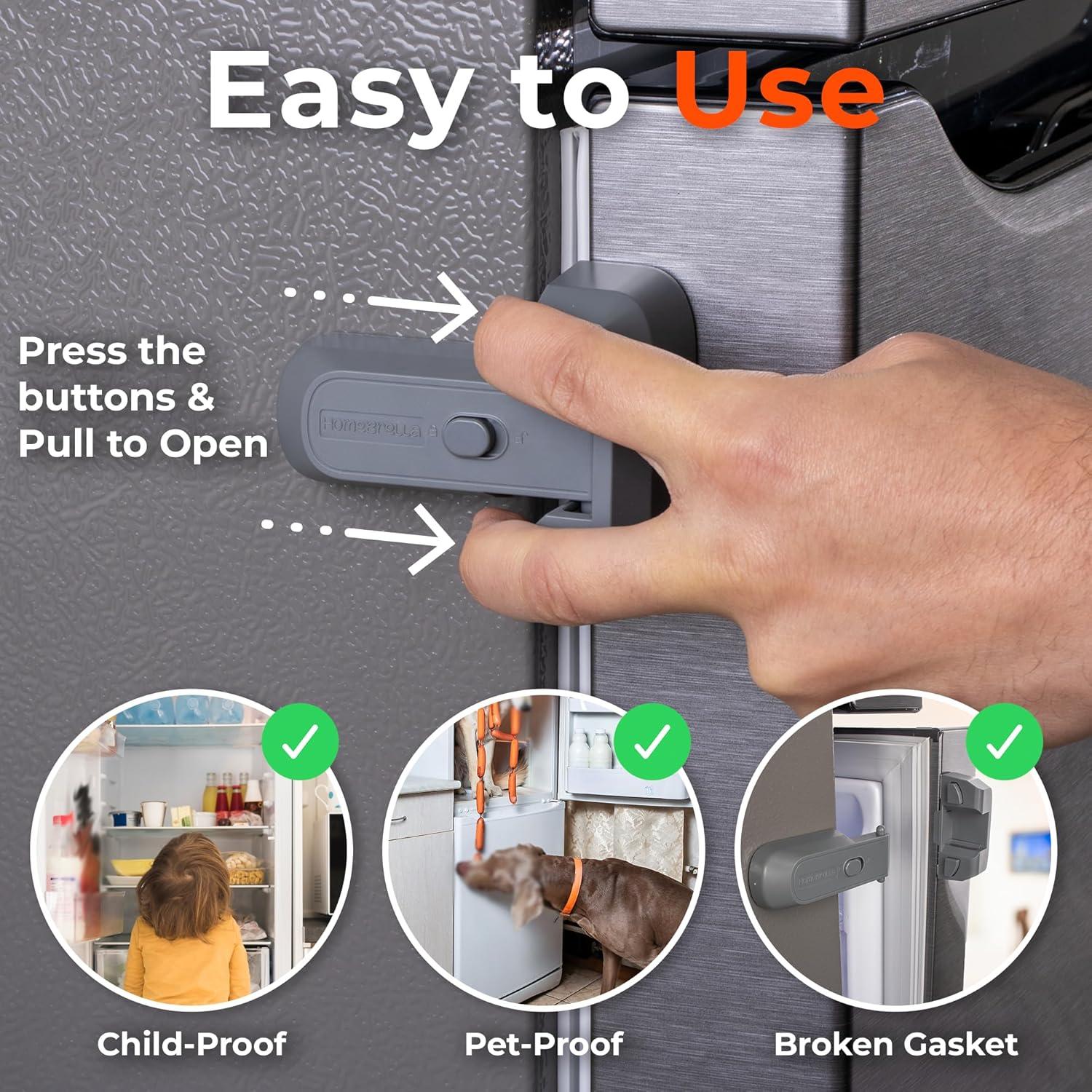 Cerradura de Refrigerador a Prueba de Niños HomeBrella - 2 Paquetes
