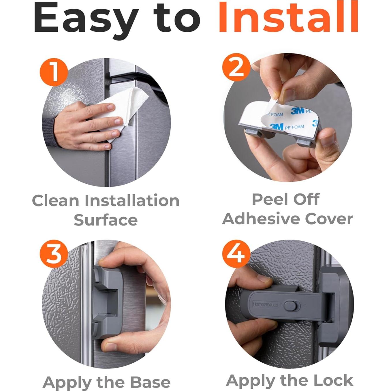 Cerradura de Refrigerador a Prueba de Niños HomeBrella - 2 Paquetes