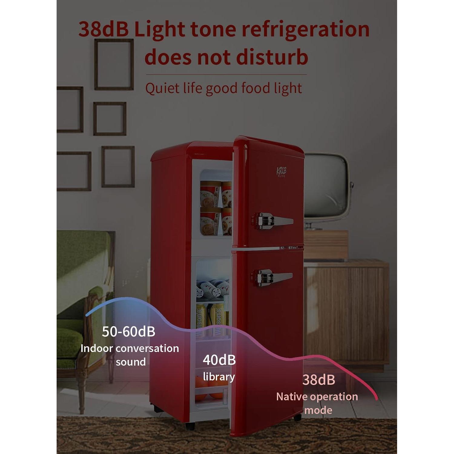 Refrigerador Doble Puerta KRIB BLING 3.5 Pies Cúbicos Rojo