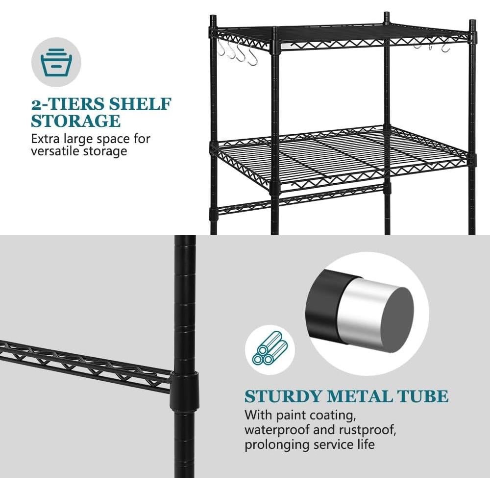 Estante para Mini Nevera KELIXU 2 Niveles Ajustable 132x61x46cm