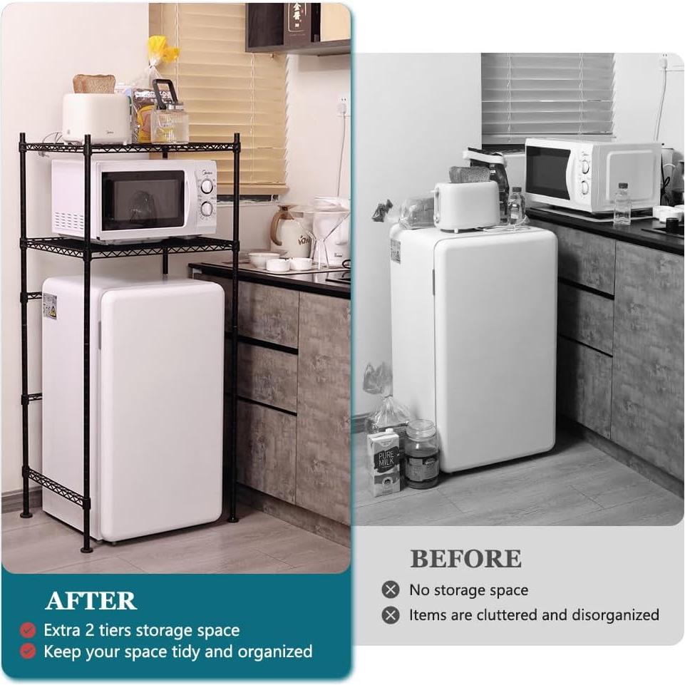 Estante para Mini Nevera KELIXU 2 Niveles Ajustable 132x61x46cm