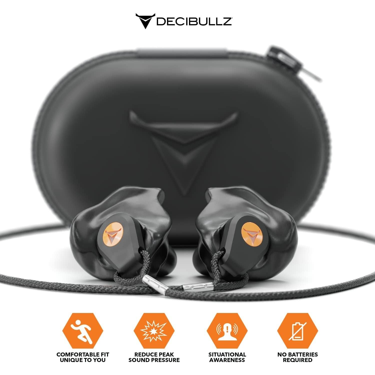 Tapones Auditivos Decibullz Moldeables para Tiro 11.4cm