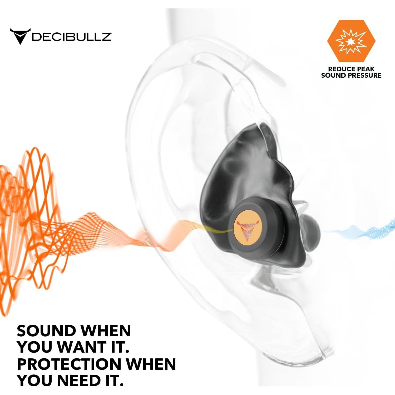 Tapones Auditivos Decibullz Moldeables para Tiro 11.4cm