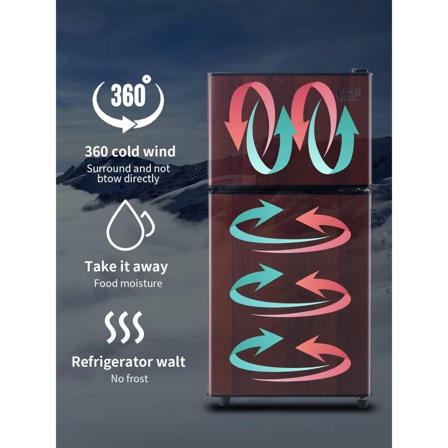 Refrigerador Compacto Oditton Krib Bling-FLS-80, 99 L, Madera