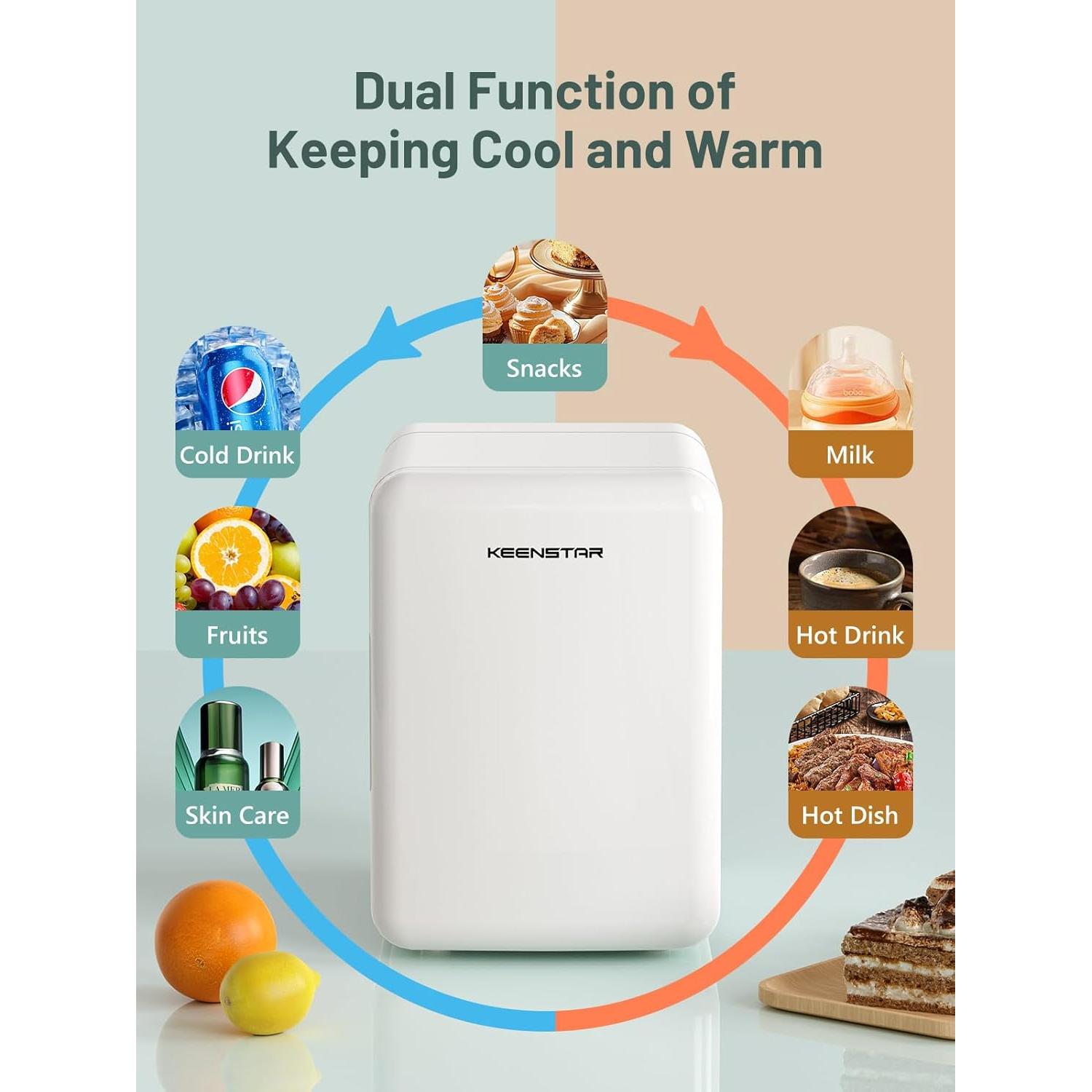 Mini Nevera 4L KEENSTAR KM-12 Enfriador y Calentador Blanco