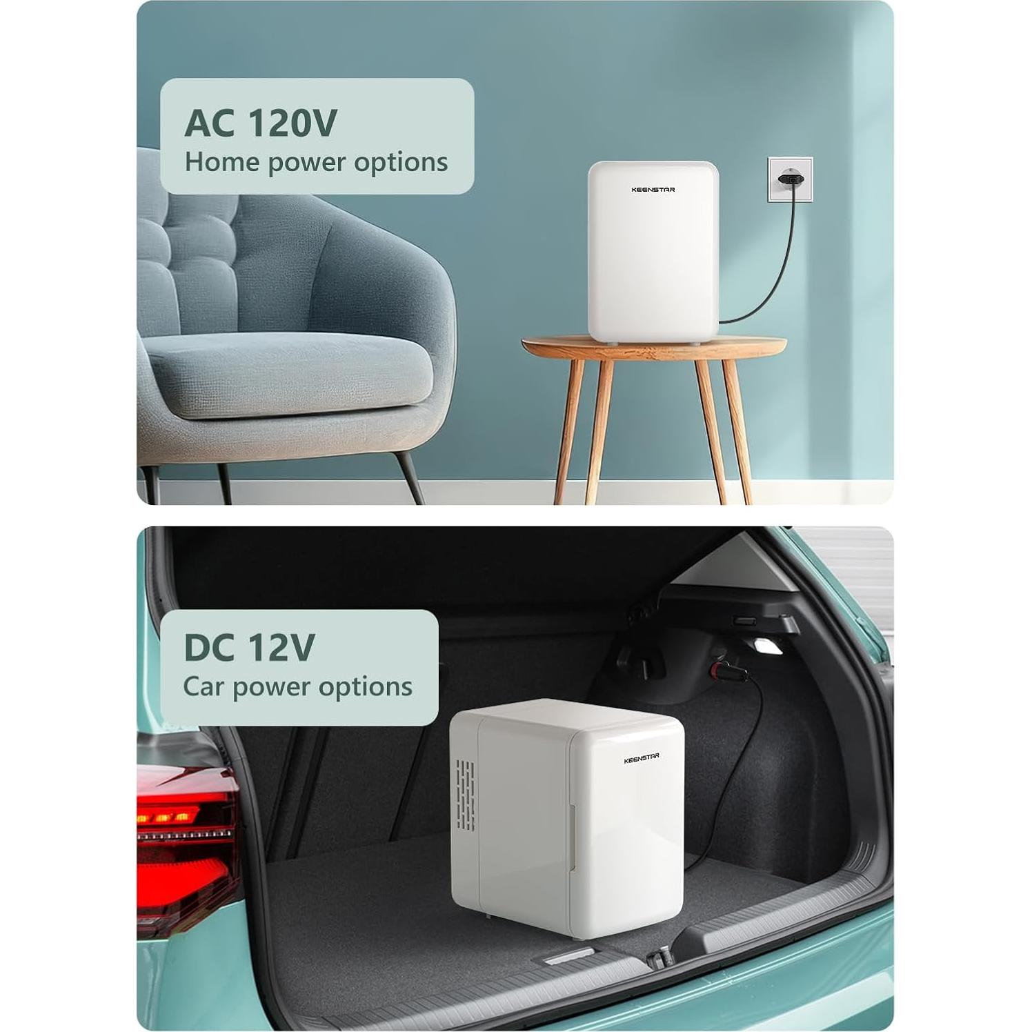 Mini Nevera 4L KEENSTAR KM-12 Enfriador y Calentador Blanco