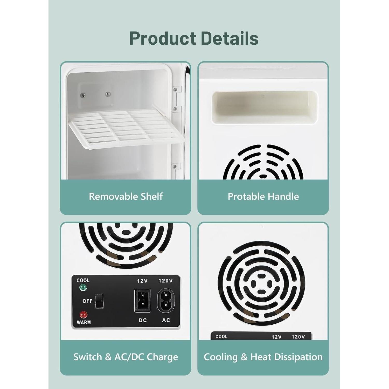 Mini Nevera 4L KEENSTAR KM-12 Enfriador y Calentador Blanco