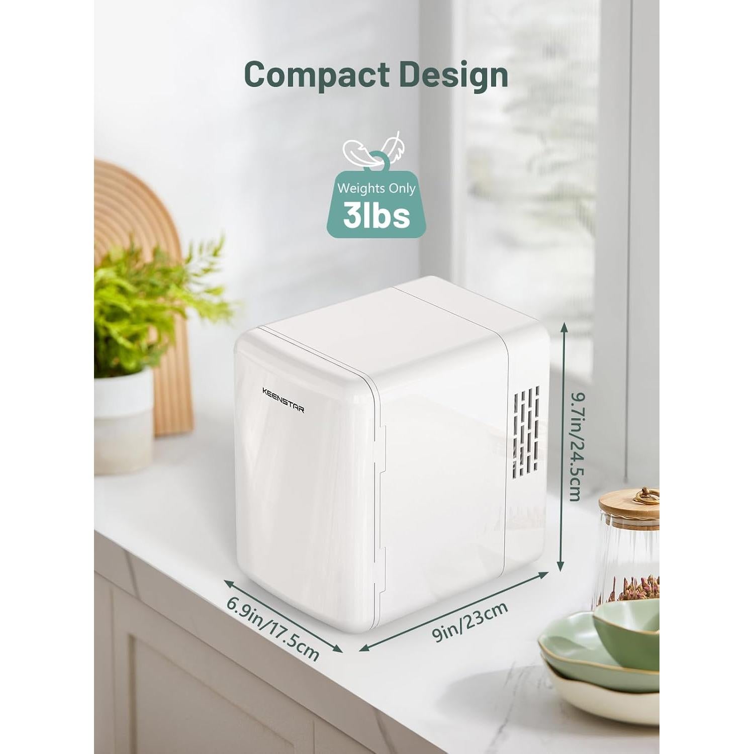 Mini Nevera 4L KEENSTAR KM-12 Enfriador y Calentador Blanco