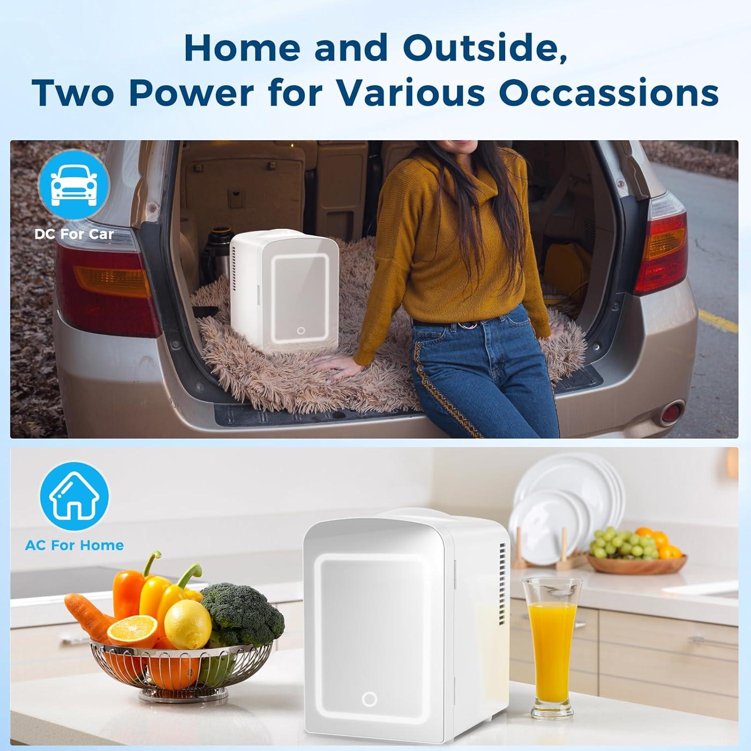 Refrigerador Compacto 4L Antarctic Star con Espejo LED Blanco