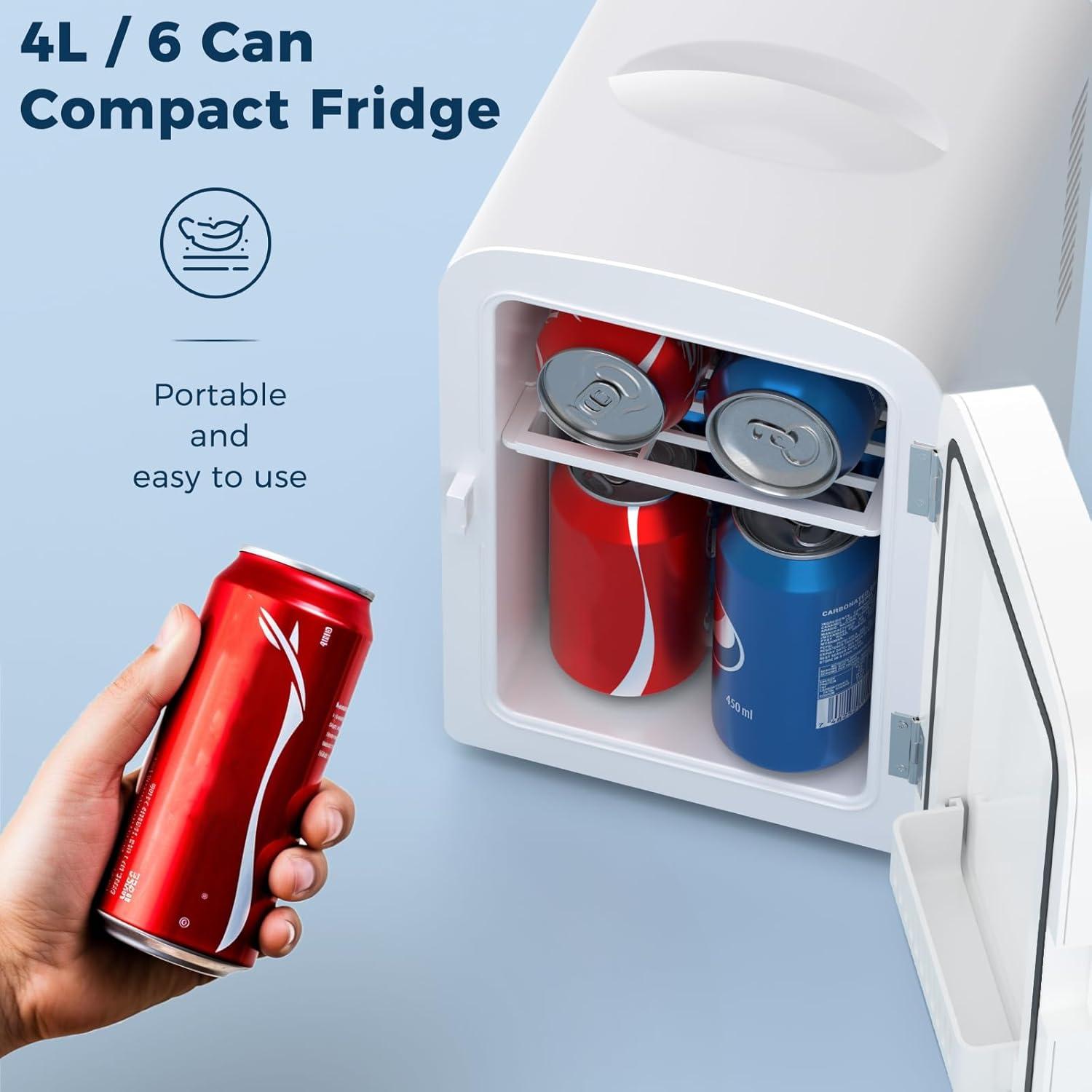 Refrigerador Compacto 4L Antarctic Star con Espejo LED Blanco