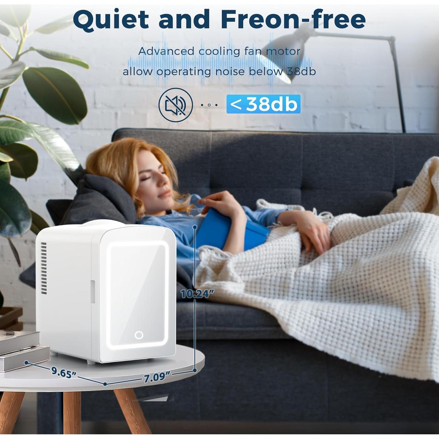 Refrigerador Compacto 4L Antarctic Star con Espejo LED Blanco