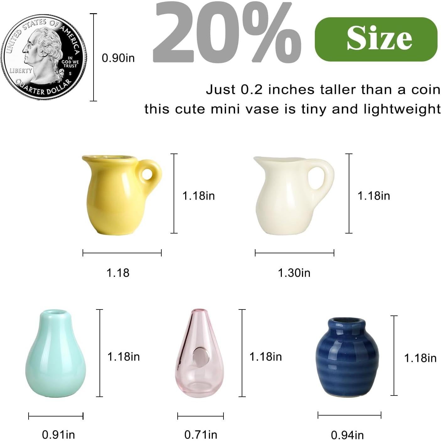 Mini Jarrones Cerámicos Magnéticos Renmxj con Flores Falsas