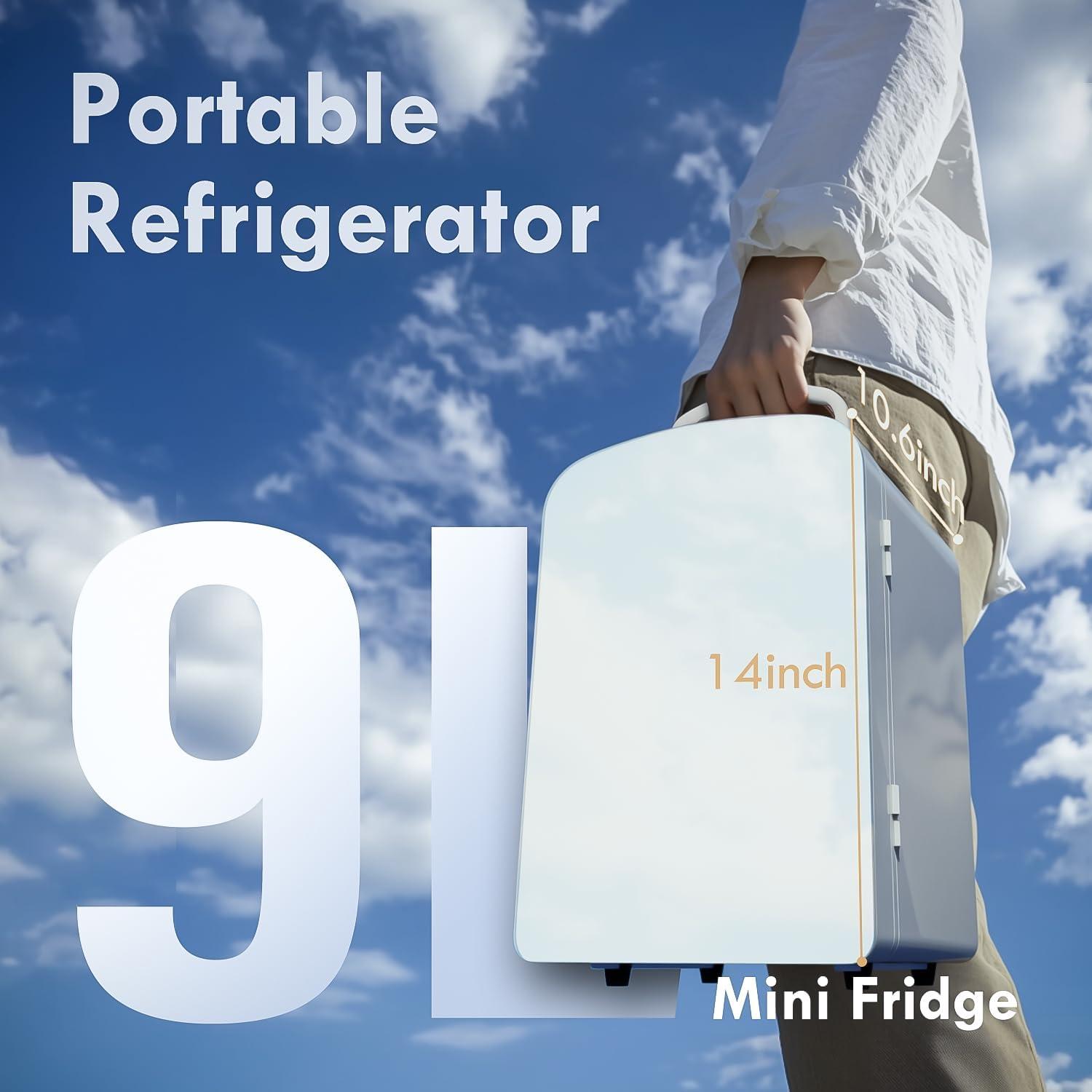 Mini Nevera Portátil COYCYQI 9L Enfriador y Calentador Blanco