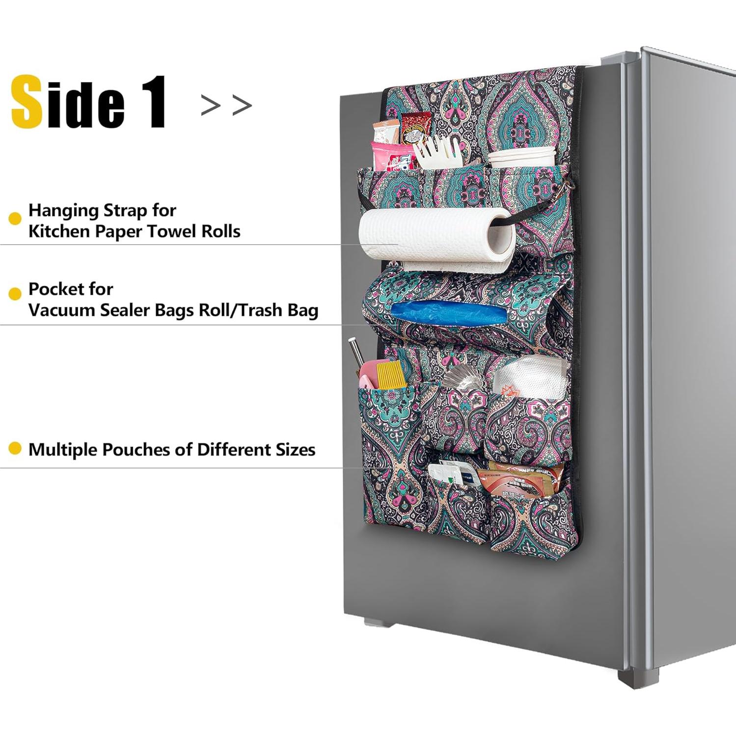 Organizador de Mini Nevera Rexmica 14 Bolsillos Verde Bohemia