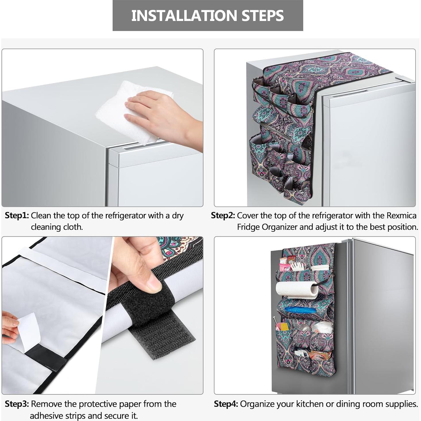 Organizador de Mini Nevera Rexmica 14 Bolsillos Verde Bohemia