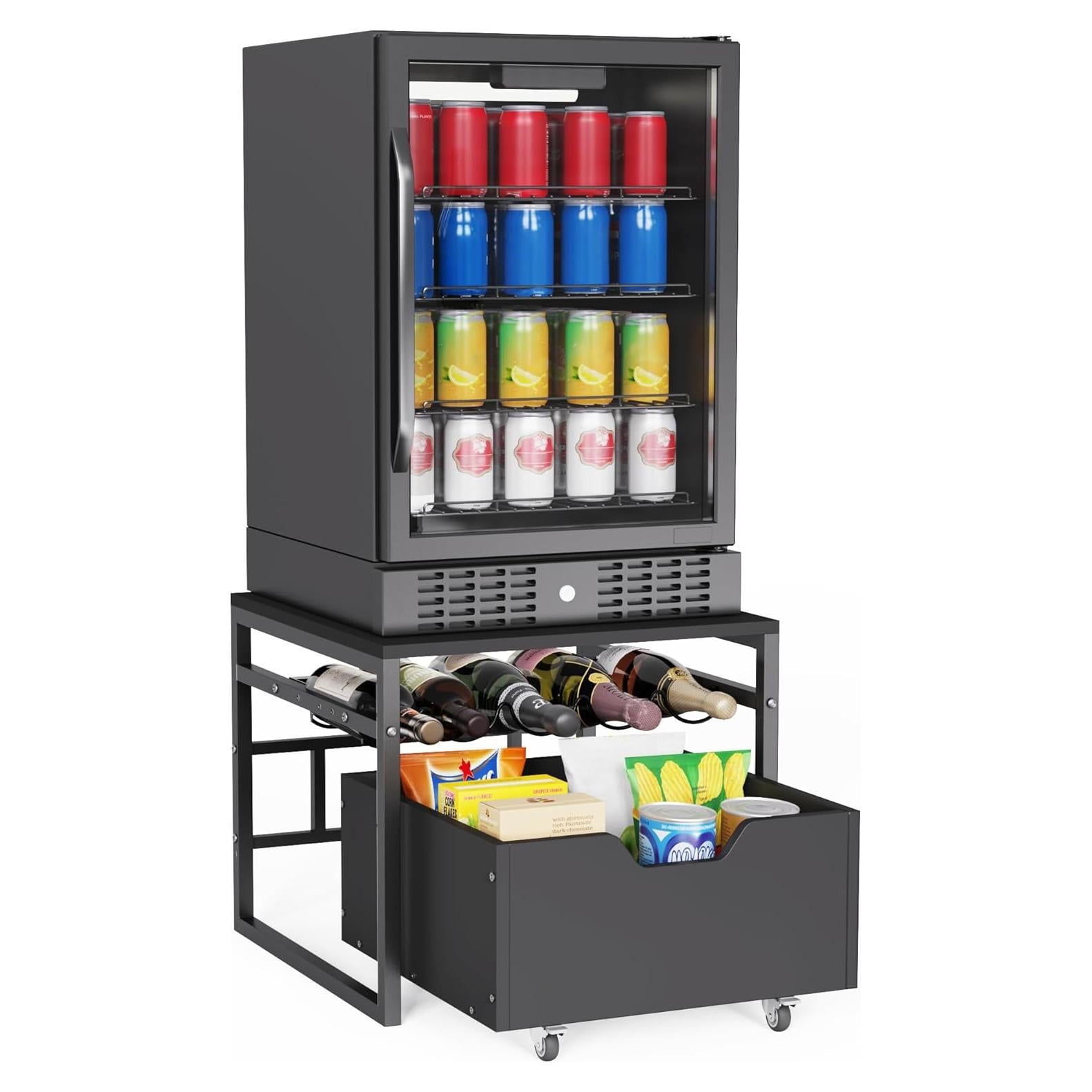 Soporte para Mini Nevera Colima CL-MFS-BK con Almacenamiento