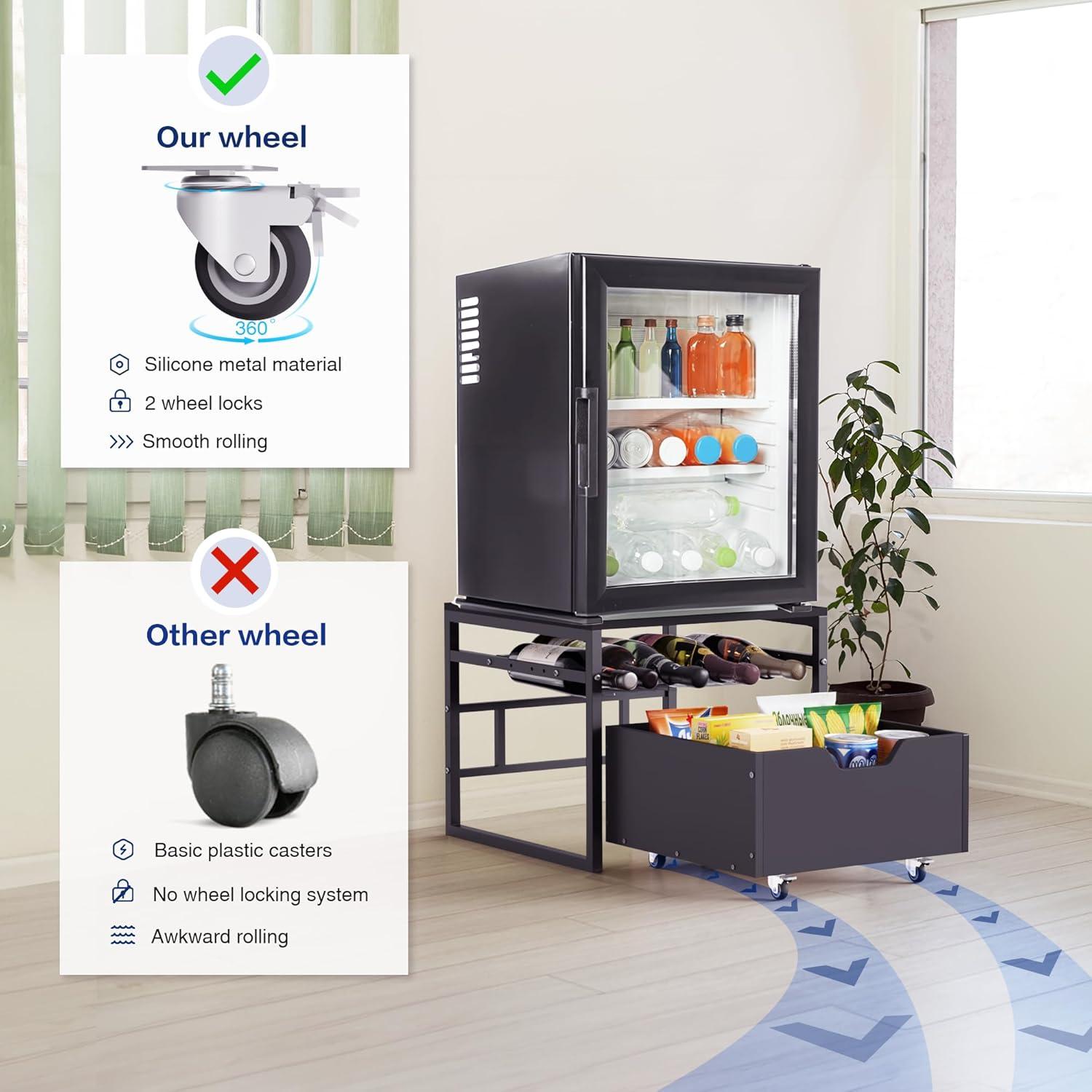 Soporte para Mini Nevera Colima CL-MFS-BK con Almacenamiento