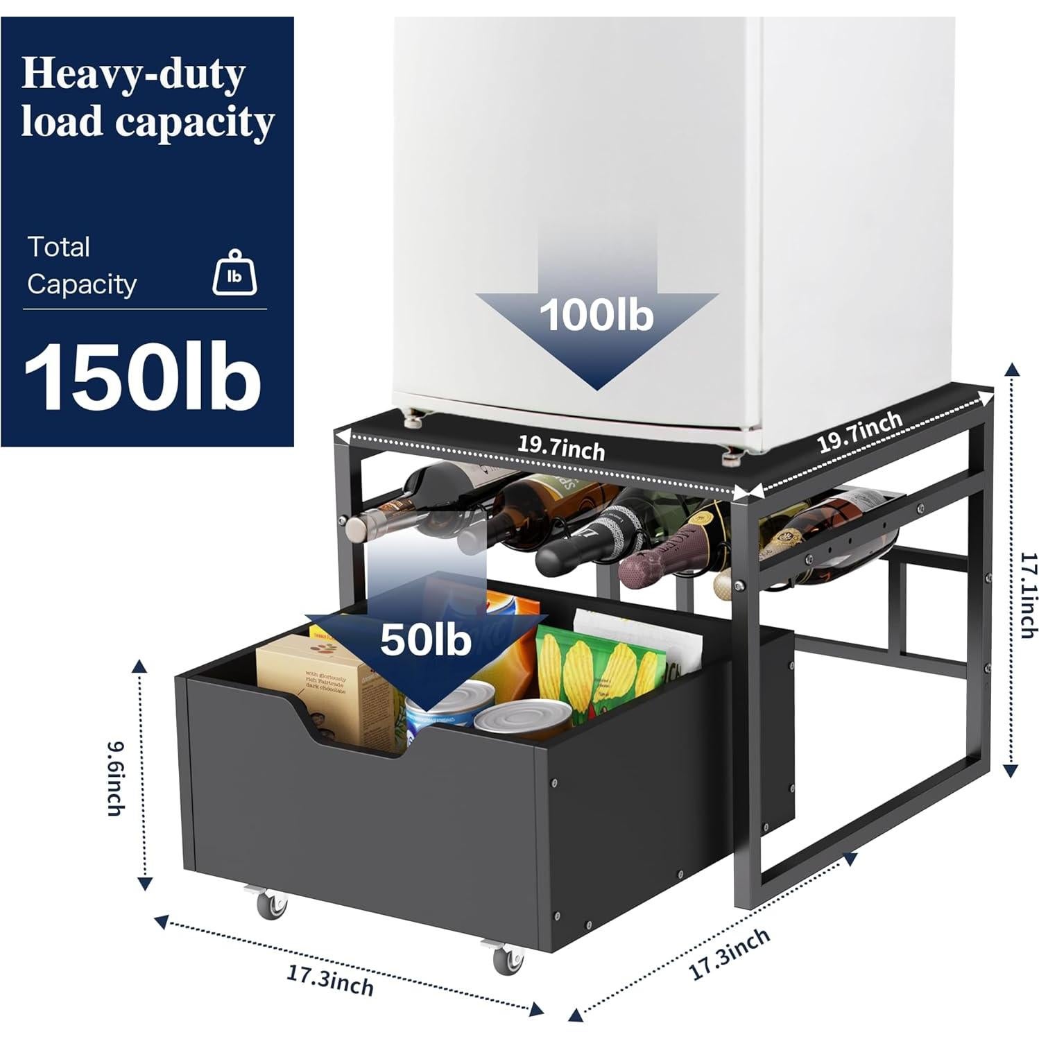 Soporte para Mini Nevera Colima CL-MFS-BK con Almacenamiento