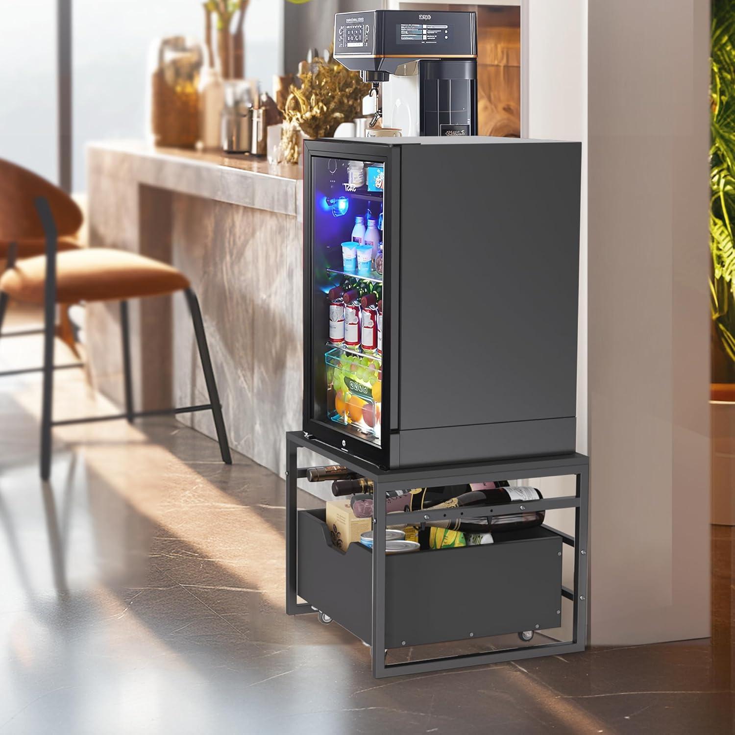 Soporte para Mini Nevera Colima CL-MFS-BK con Almacenamiento