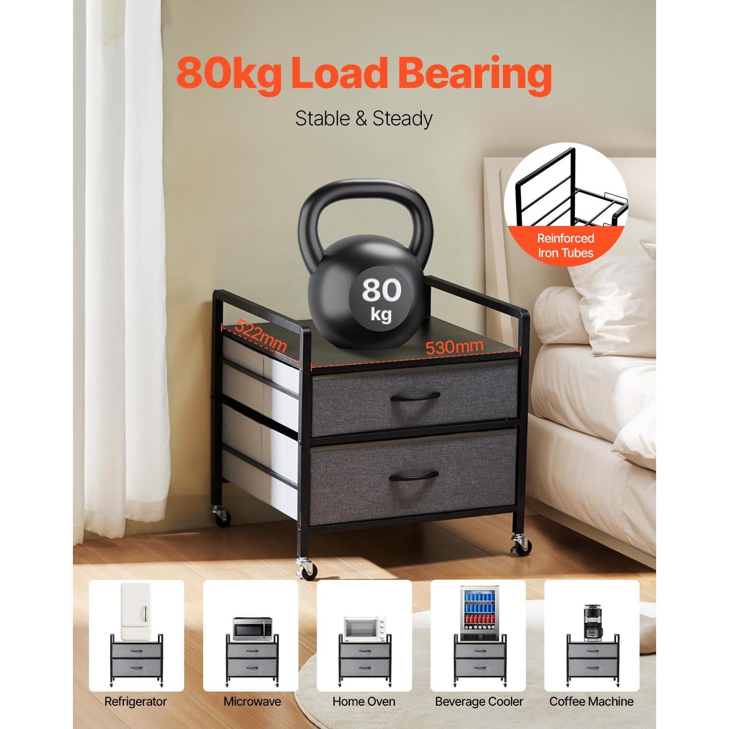 Soporte para Mini Nevera VEVOR con Cajones y Ruedas 80 kg