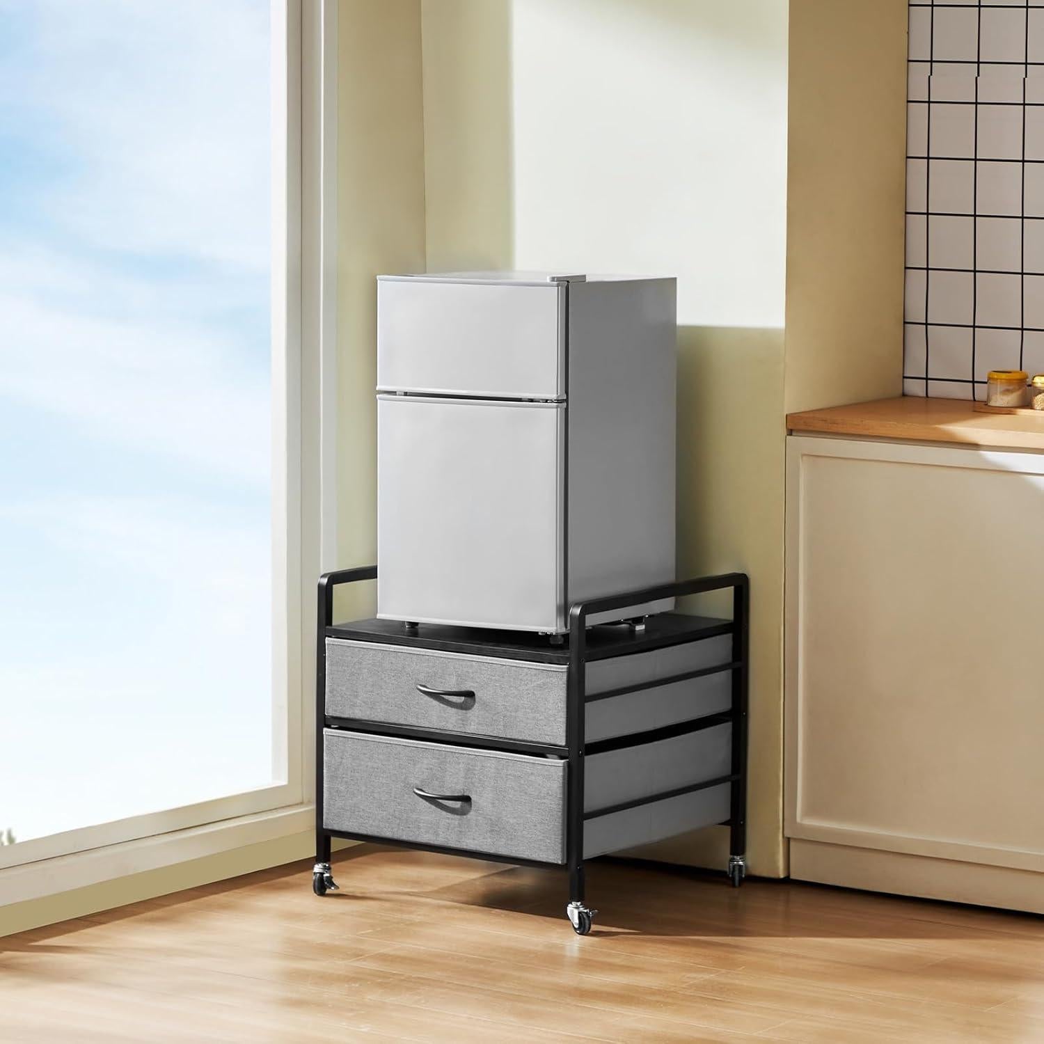 Soporte para Mini Nevera VEVOR con Cajones y Ruedas 80 kg