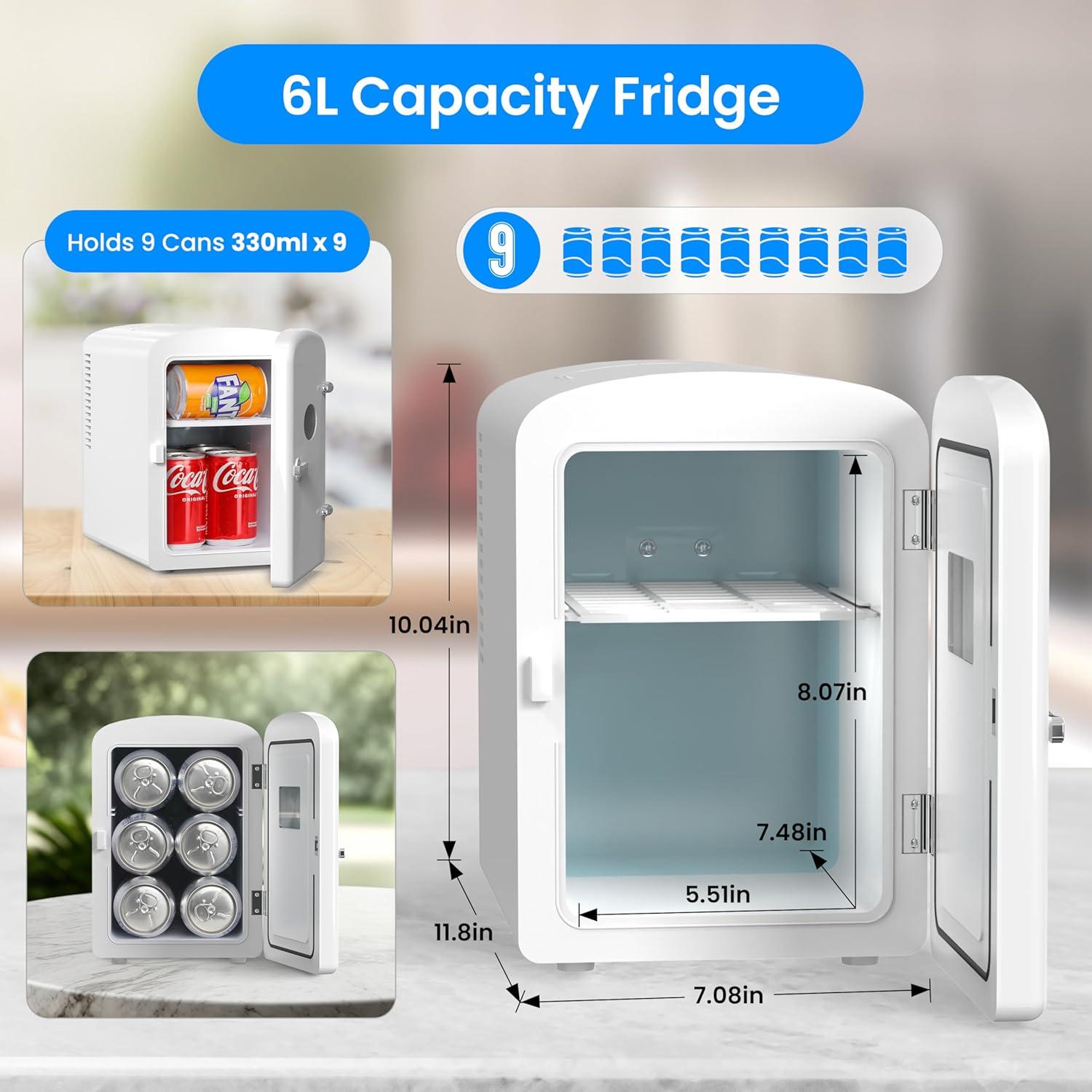 Mini Nevera Portátil Simple Deluxe 6L Ecológica Calentador y Enfriador