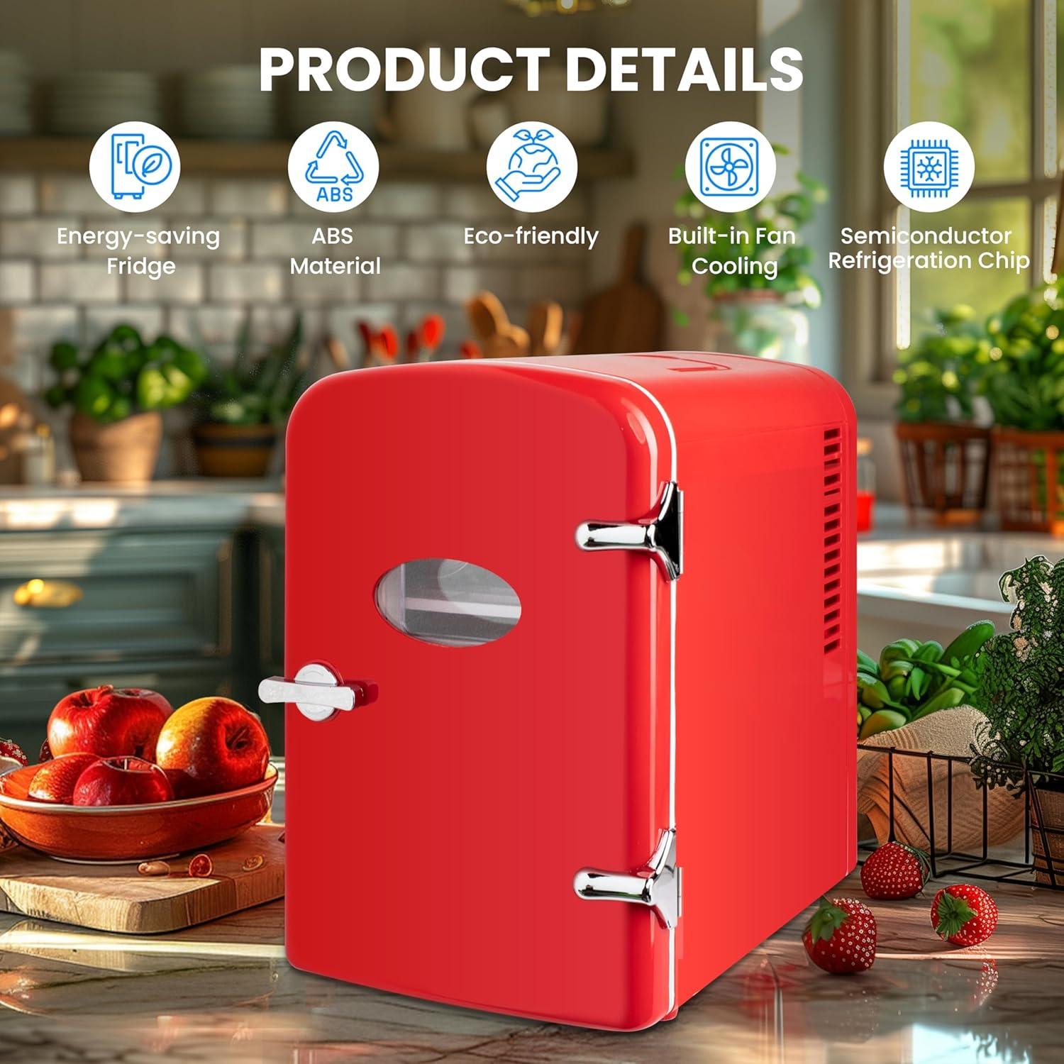 Refrigerador Mini Portátil HealSmart 4L Ecológico Rojo
