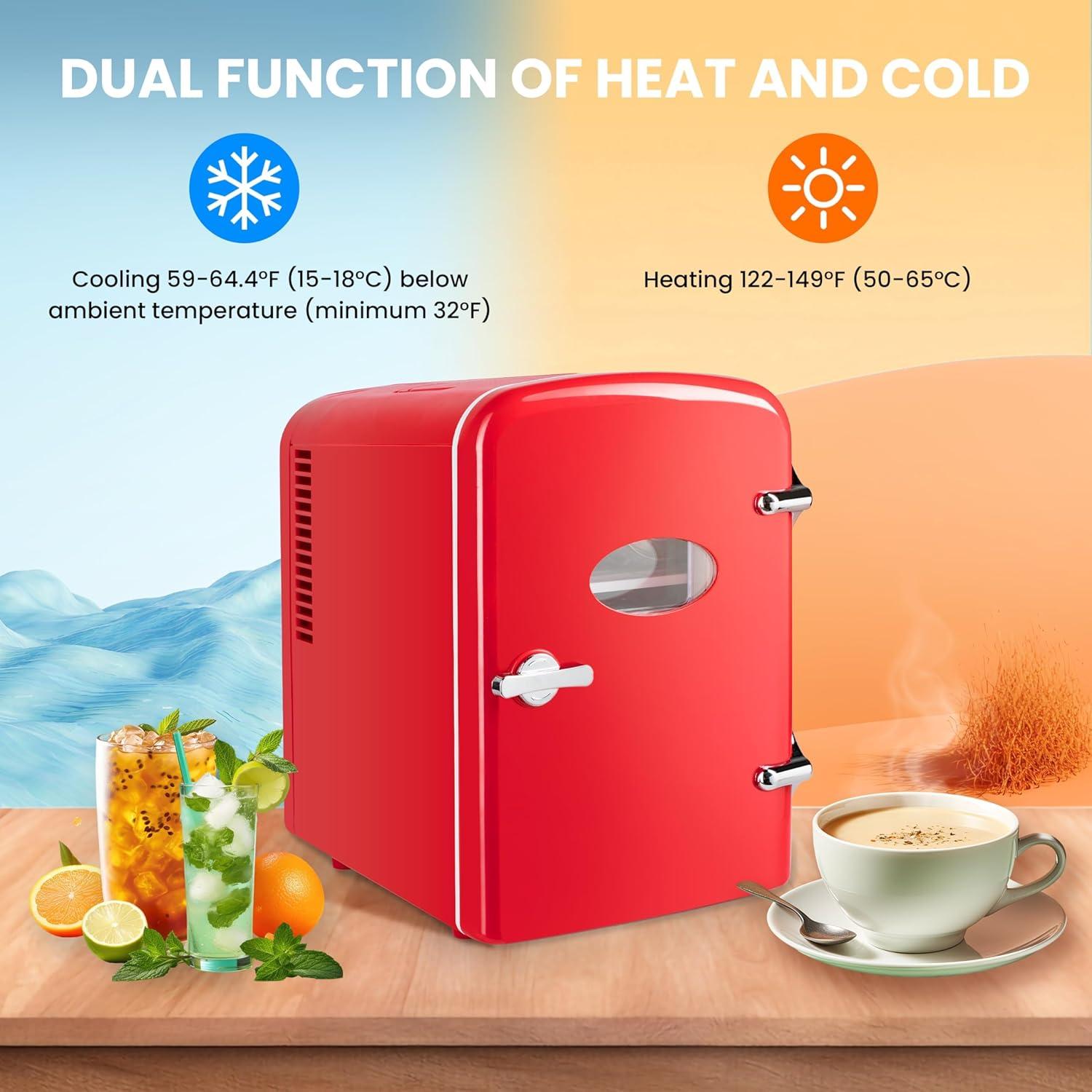 Refrigerador Mini Portátil HealSmart 4L Ecológico Rojo