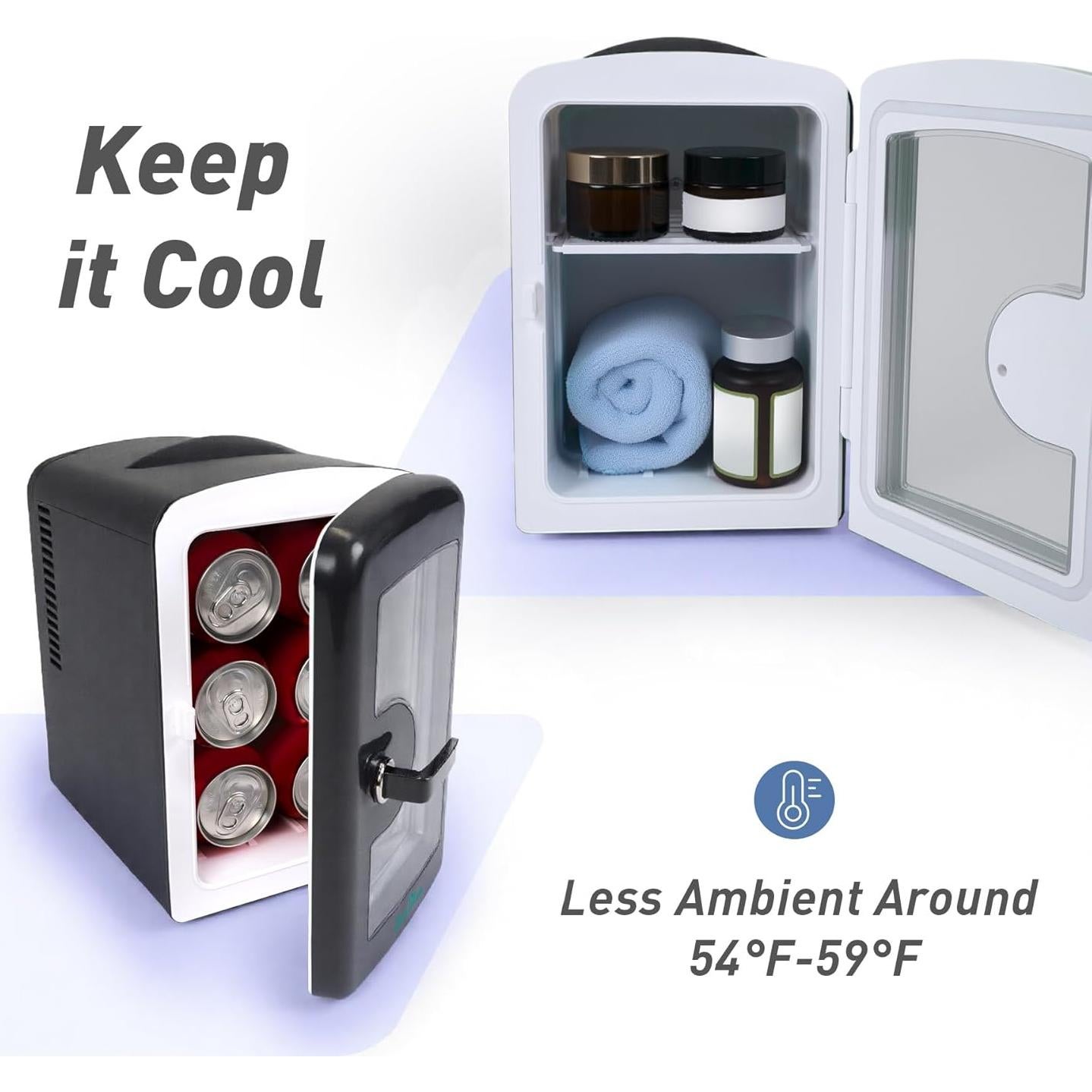 Mini Nevera Iceblue 4L para Cuidado de la Piel - Negro