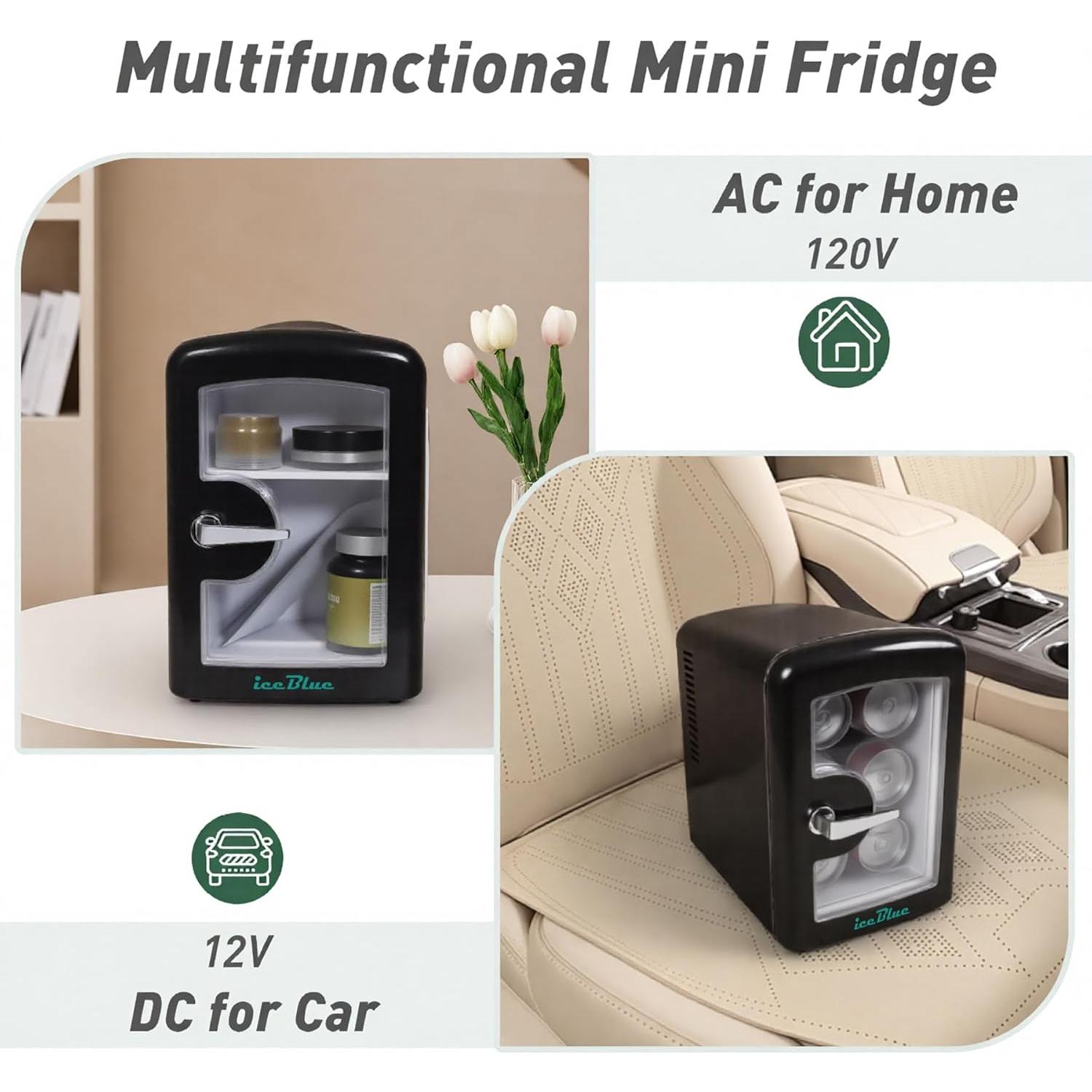 Mini Nevera Iceblue 4L para Cuidado de la Piel - Negro