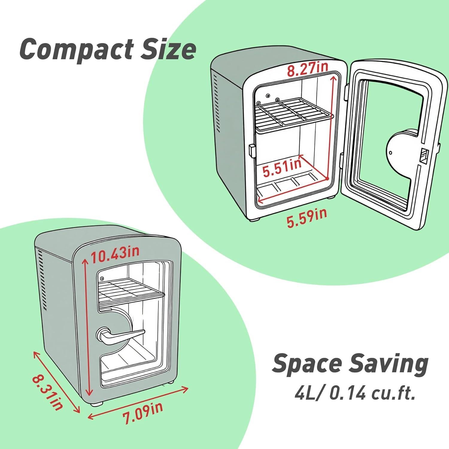 Mini Nevera Iceblue 4L para Cuidado de la Piel - Negro