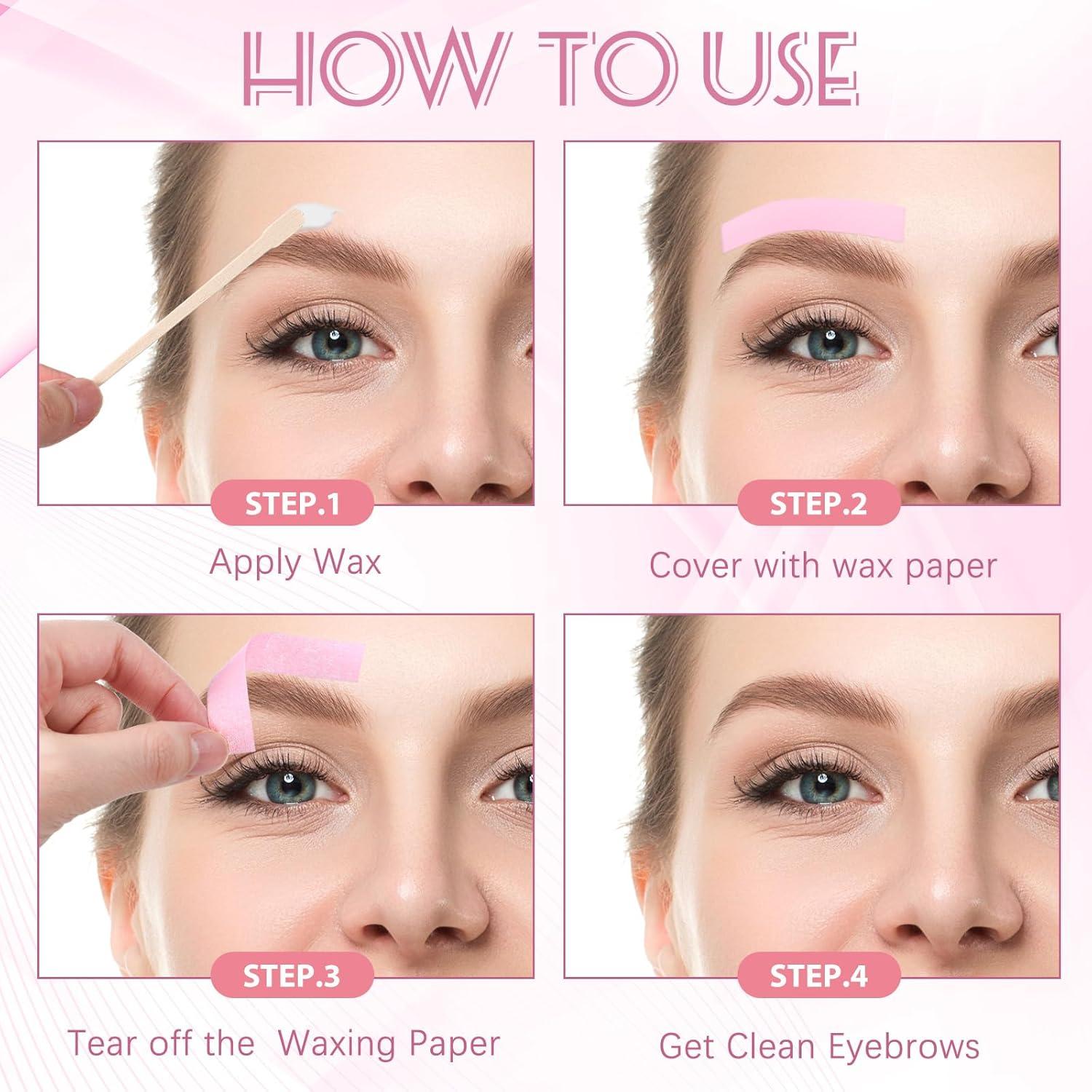 Kit de Cera 600 Pcs Leelosp - 400 Tiras y 200 Palitos Rosa