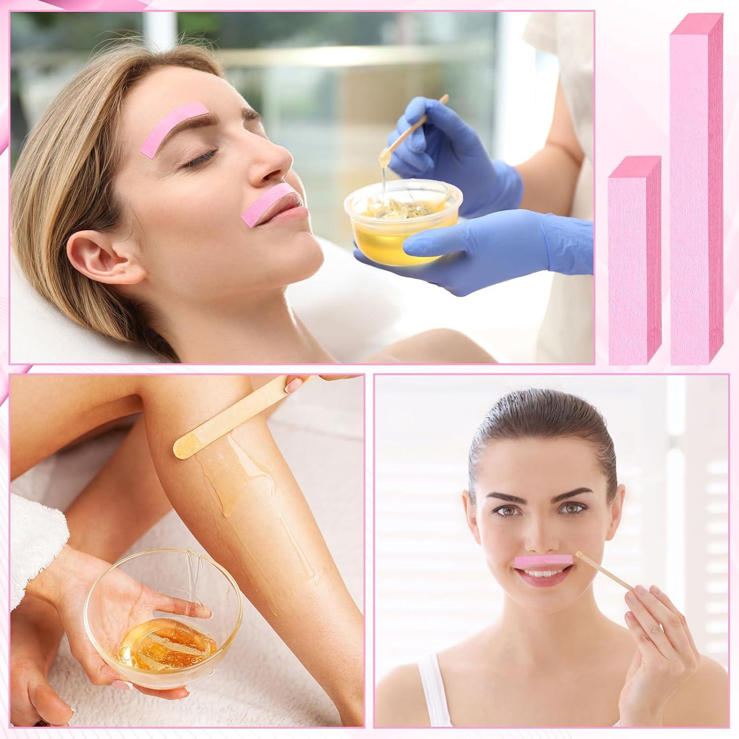 Kit de Cera 600 Pcs Leelosp - 400 Tiras y 200 Palitos Rosa