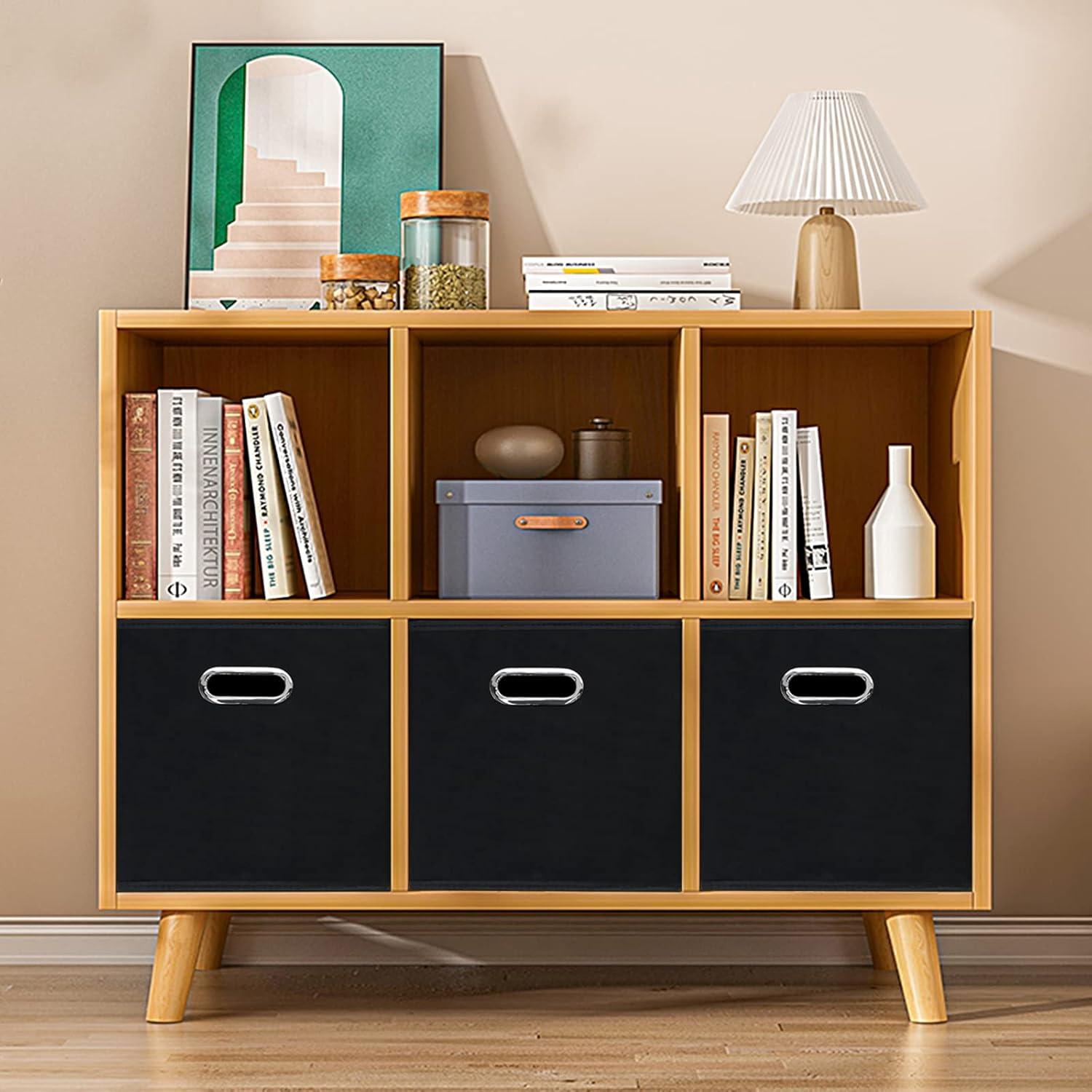 Cajas de Almacenamiento Plegables Yunkeeper 33x33 cm Set de 3 Negro