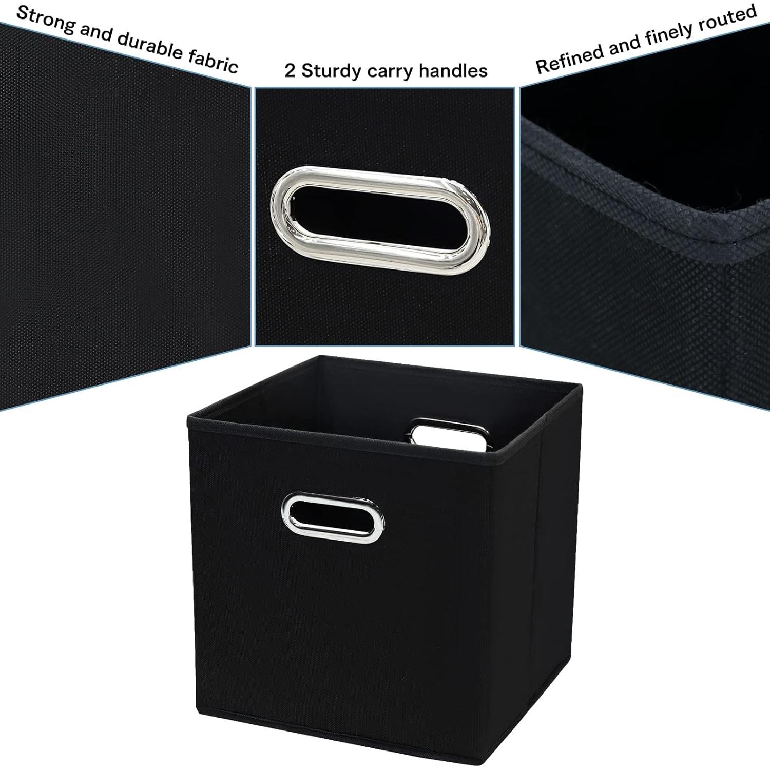Cajas de Almacenamiento Plegables Yunkeeper 33x33 cm Set de 3 Negro