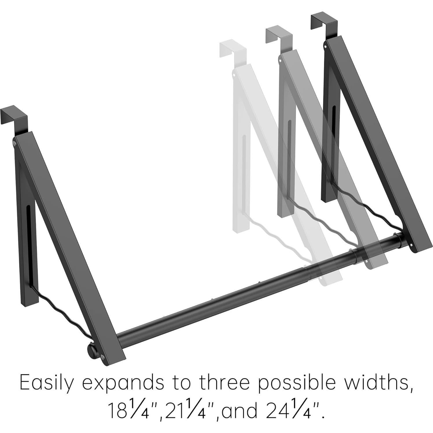 Estante de Secado Plegable Hleelomi para Puerta, 2 Estantes, Negro