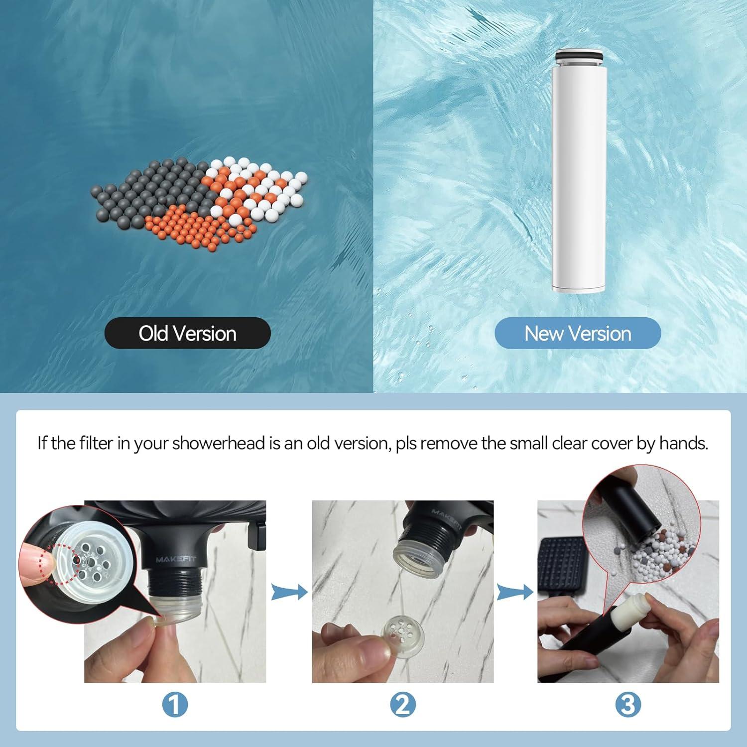 Filtro de Cabezal de Ducha MakeFit S6526 - Reemplazo 1 Paquete