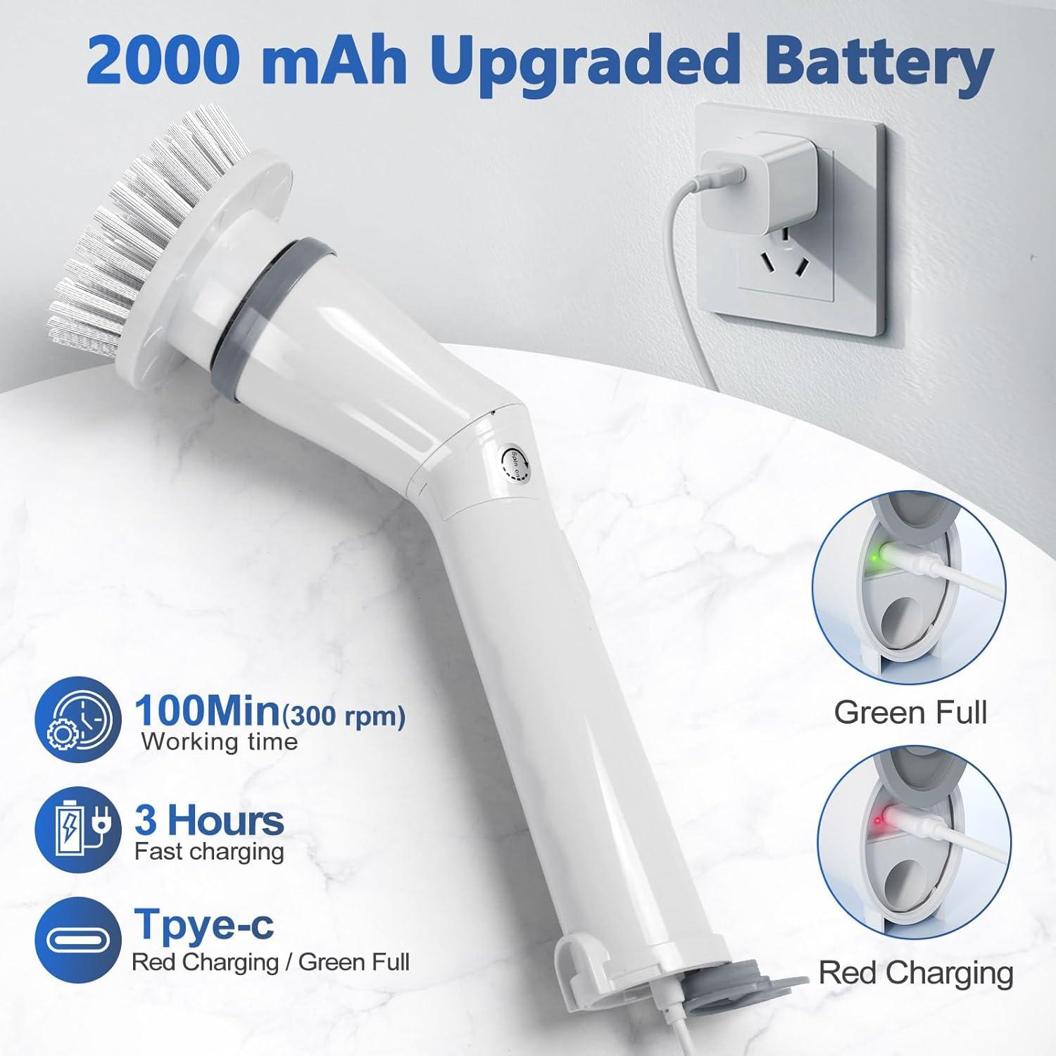 Cepillo de Limpieza Eléctrico Qimedo con Mango Extendido 83.82 cm