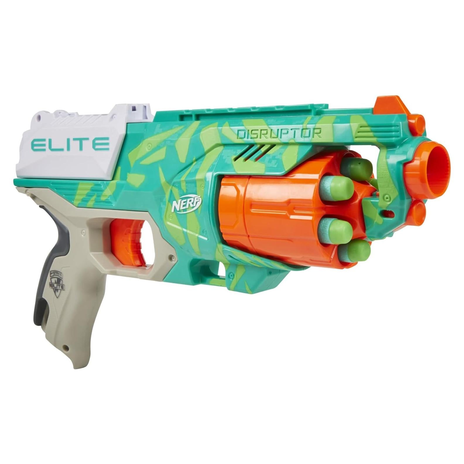 Lanzador Nerf Elite Disruptor Verde 6 Dardos Rápido 8+