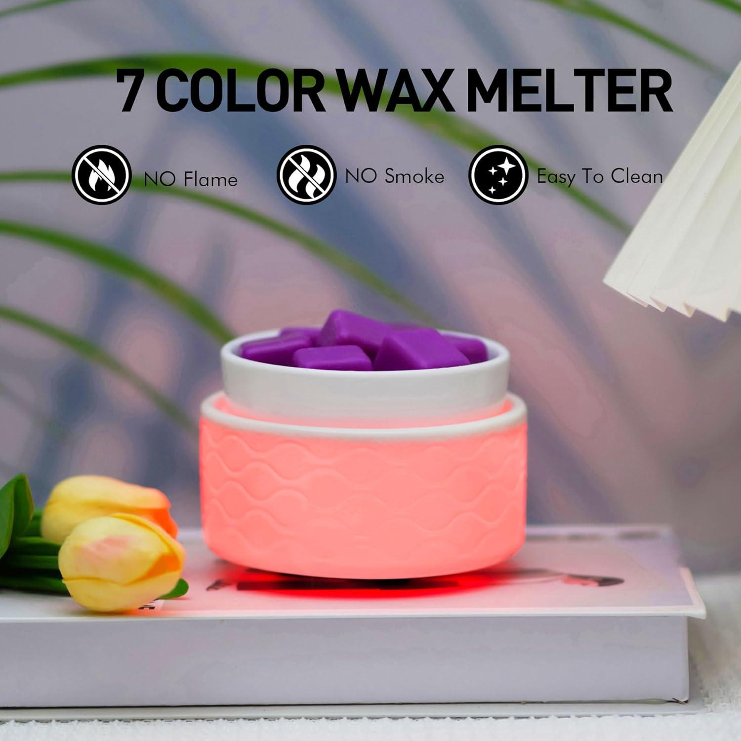 Calentador de Cera ElusiaKa 3-en-1 Cerámico LED 7 Colores