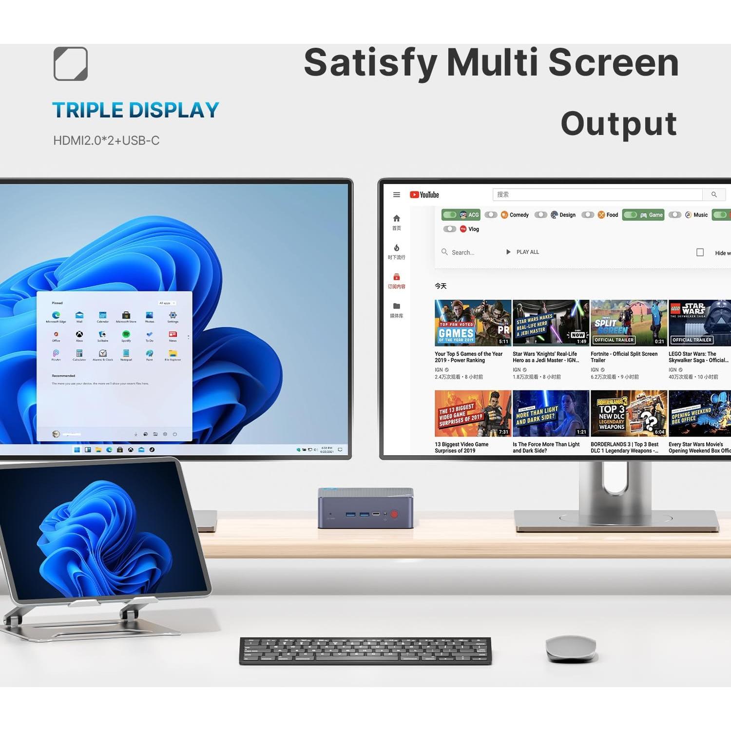 Mini PC BOSGAME B95 Intel 12ª Gen 16GB RAM 512GB SSD