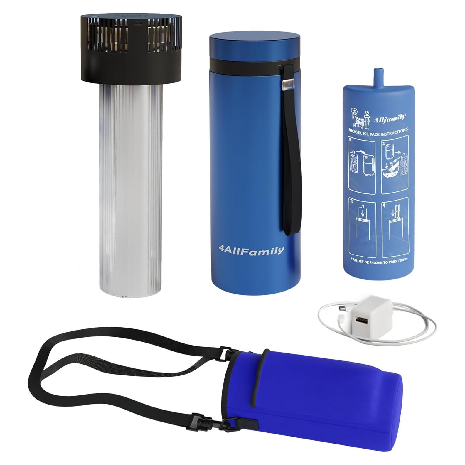 Cooler Médico Portátil 4ALLFAMILY Voyager Azul 900ml USB