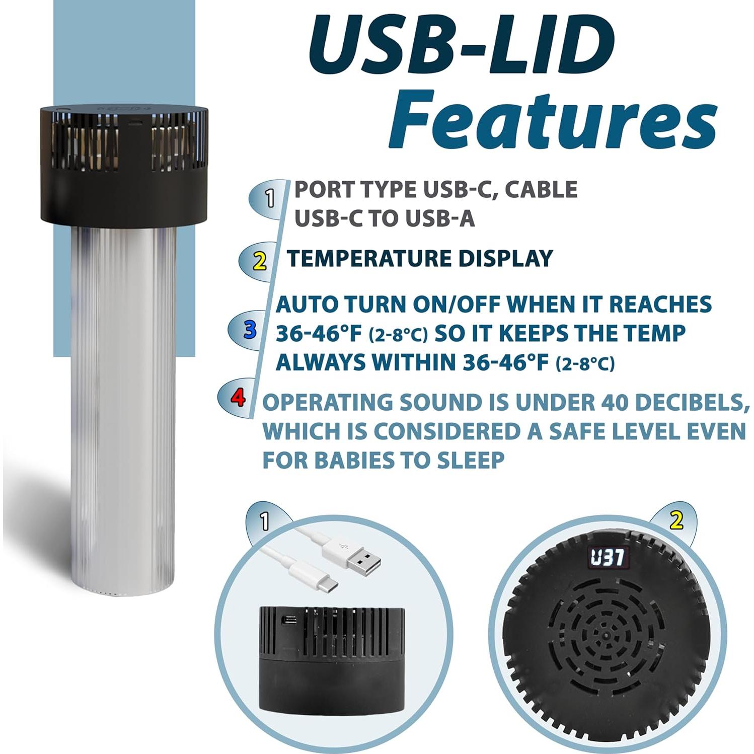 Cooler Médico Portátil 4ALLFAMILY Voyager Azul 900ml USB