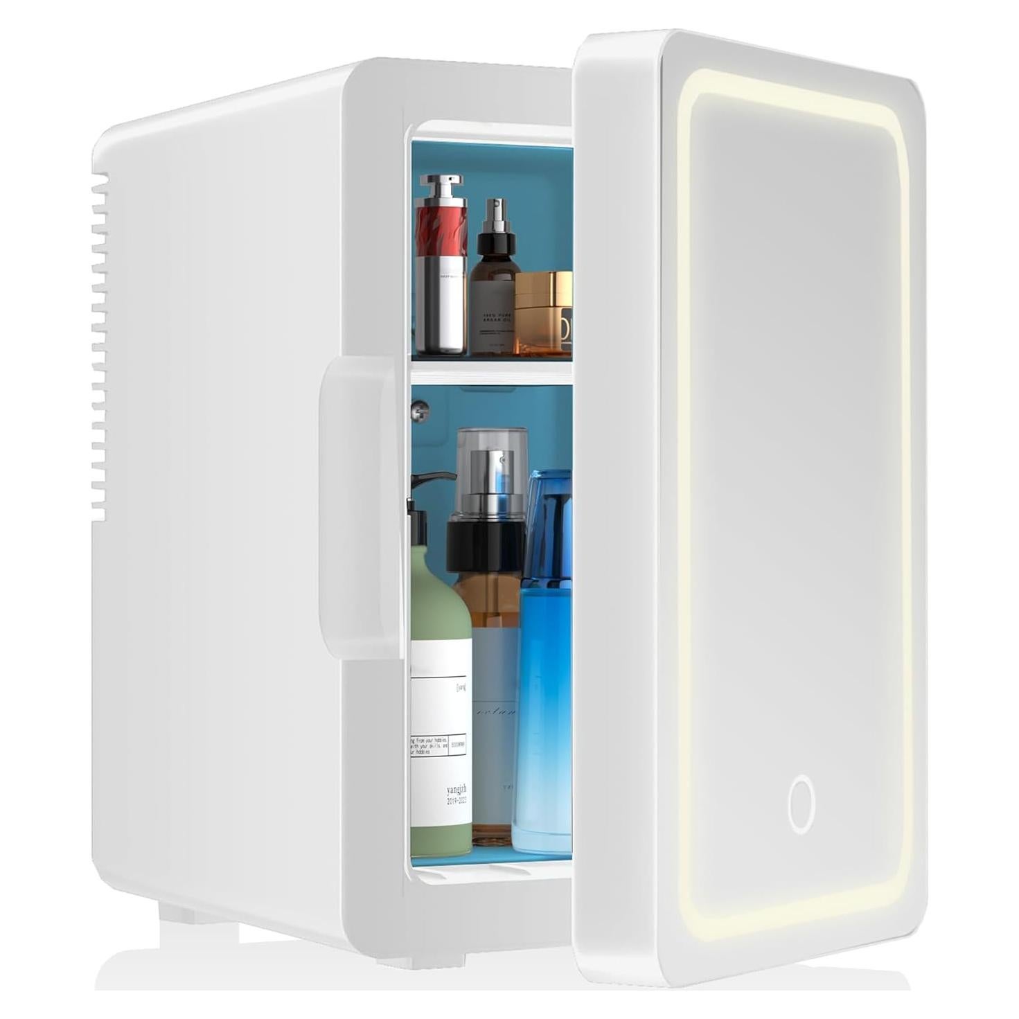 Mini Fridge 6L for Bedroom, Makeup Little Refrigerator with LED Light Portable Cosmetic Fridge for Dorm and Office, Desk Personal Cooler for Beauty Skincare Product and Food, White