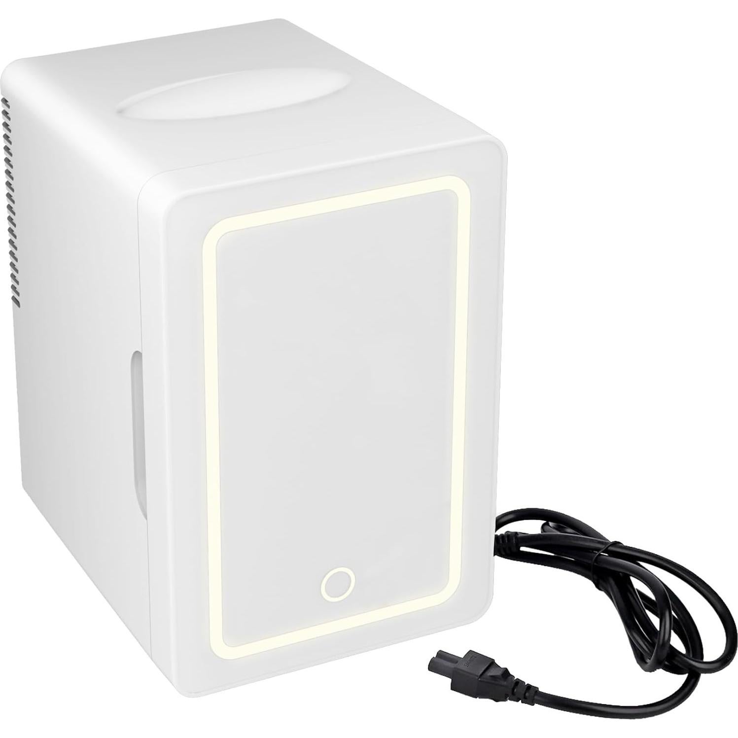 Mini Fridge 6L for Bedroom, Makeup Little Refrigerator with LED Light Portable Cosmetic Fridge for Dorm and Office, Desk Personal Cooler for Beauty Skincare Product and Food, White
